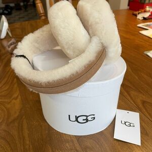 UGG Shearling Earmuffs in Cream and Tan